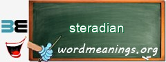 WordMeaning blackboard for steradian